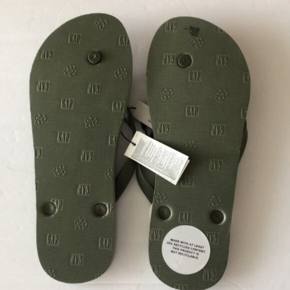 Gap Logo Flip Flops Mens Olivine Green Sz. 10-11 Men's - Picture 3 of 5